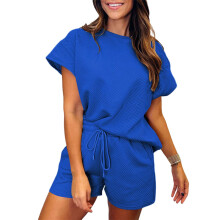 Women's Lounge Set Casual 2-Piece Sweatsuit Blue XL