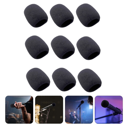 Microphone Wind Muffler Black 6 x 6.8 cm 9 pcs 2