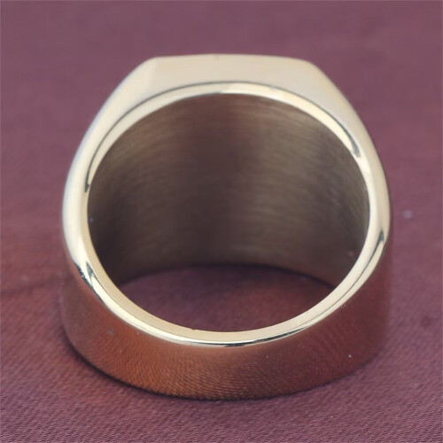 Stainless Steel Initial Ring A to Z Gold Tone Size 5 1