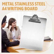 File Folder Metal Clipboard A4 Stainless Steel Clip Board Organizer Binder Board Menu Splint for Office School Teach