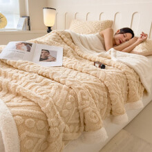 Fleece Blanket Beige 150x200cm Lightweight