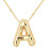 Bubble Letter Necklace 18K Gold Plated Initial Pendant 7