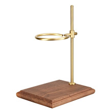 Support pour CafetièRe avec Socle en Bois Support de Filtre Goutteur à Hauteur RéGlable pour Brassage Manuel en Bois de Noyer
