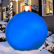 Blue Inflatable Christmas Ball Outdoor Decor 12in