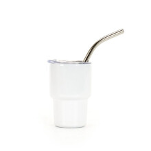 3Pack Tumbler Shot Glass ze SłOmką i Pokrywką, Tumbler Cups, Double Wall Tumbler Shot Glasses, 2Oz(B)
