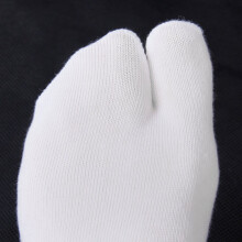 White Unisex Japanese Kimono Geta Clog Flip Flop Cotton Tabi Socks Split Toe