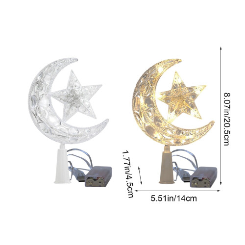 Glowing Moon Pentagram Christmas Tree Topper Plastic 1pc 2