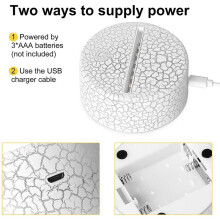 6 Pack 3D Night LED Light Lamp Base + Remote Control + USB Cable, 16 Colors Light Show Display Stand for Acrylic Cracked