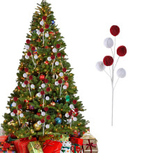 Christmas Foam Candy Ball Tree Stems Red Green Holiday