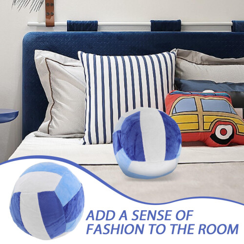 Volleyball Plush Pillow Round Blue 1 Piece 2