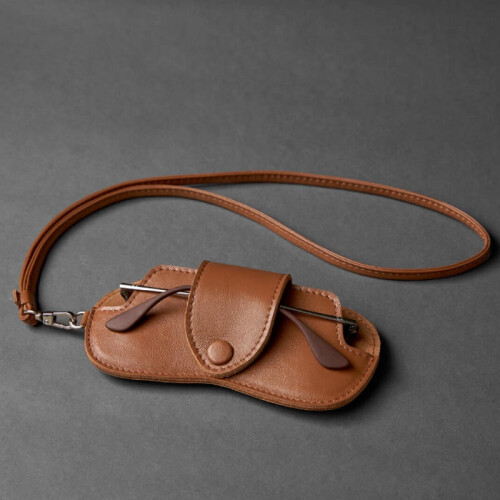 Portable Sunglasses Case PU Leather with Lanyard 1