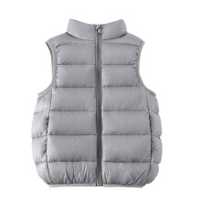 Gray Kids Crewneck Puffer Vest – Regular Fit, Age 4