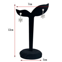 3X Velours Boucle D'Oreille PréSentoir Accessoires Boucles D'Oreilles Support Support Stockage 12 cm X 7 cm (Noir)