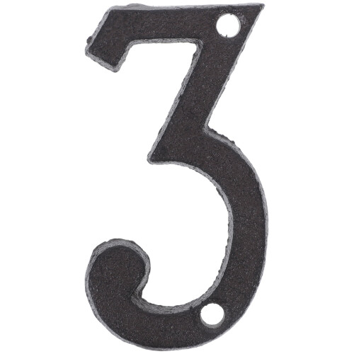 Cast Iron Address Numbers Dark Brown Rectangular Outdoor 1
