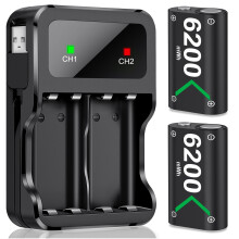 2*6200 mWh Rechargeable Controller Battery Pack for Xbox Series X|S/Xbox One
