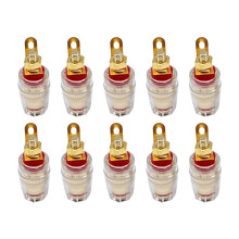 10 Pezzi di Connettori A Banana con Attacco A Postazione Audio Placcati In Oro da 4mm