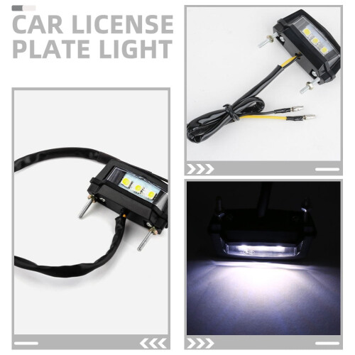 Motorcycle License Plate Light Black 2 Pcs 1