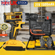 2 Battery 21V Cordless Drill Combi Driver High Power Electric Screwdriver Set UK