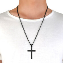 Vintage Pendant Necklace Stainless Steel Black Chain Pendant Necklace Men Necklace
