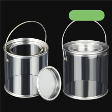 Paint Bucket Clear Bucket with Metal Lids and Handle Decorative Clear Plastic Bucket Storage Clear Paint Can 40 Pack