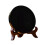 Natural Black Obsidian Scrying Mirror Round Stone with Shelf 1