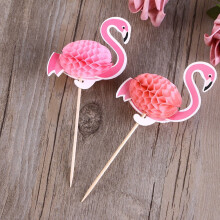 LEORX Flamingo Cake Toppers Pink Paper 50pcs
