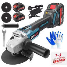 21V 125mm Brushless Cordless Angle Grinder Cutter w/ 2 Battery & Charger & Disc