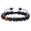 Black Onyx Bead Bracelet for Men 10mm Adjustable 8