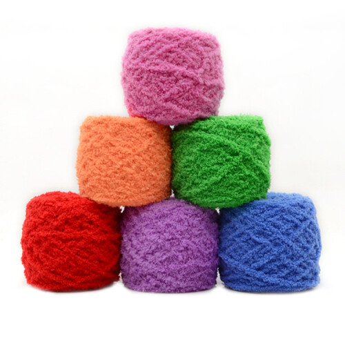 Coral Fleece Yarn Beige 1 Roll Soft Plush 2