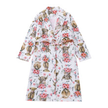 Soft Flannel Winter Robe with Pockets and Long Sleeves