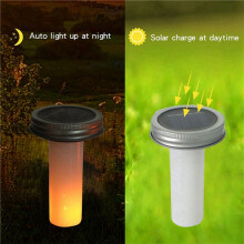 8X Solar LED Flame Light Outdoor Mason Jar Lit Lamp Solar Candle Simulation Outside Lantern Garden Street Sunlight