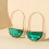 Green Crystal Semi-Circle Earrings Glass White 2