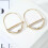 Green Crystal Semi-Circle Earrings Glass White 3