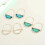 Green Crystal Semi-Circle Earrings Glass White 8