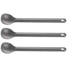 3 Pcs Titane Cuillère 21,5 cm X 3,9 cm Camping Cuillère en Plein Air Vaisselle une Long Manche Titane Cuillère