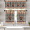 Brown Farmhouse Valance Set Wooden Plank Pattern 3 pcs 2