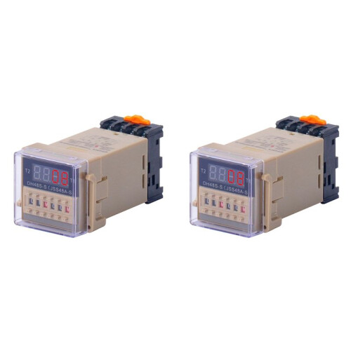 2X DH48S-S 12V  Relay DC24V Repeat Cycle with Socket DH48S Series Delay  with Base