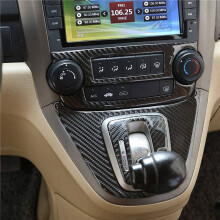 4x for CR-V 2007-2011 Soft Carbon Fiber Sticker Central Control Air Conditioning CD Adjustment Panel