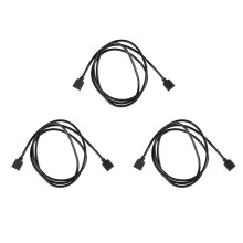 3X LED Strips RGB 4 Pin Female to Female Connector Extension Cable Black 1M