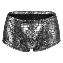 Men's Briefs Polyester Low Waist Underpants Silver