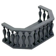 European Miniature Dollhouse Balcony Set with Railing - Perfect for House DIY Model Scenes Black