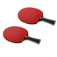 2X Boer Carbon Fiber Table Tennis Racket Blade Pong Racket Bat for Adult Club Training with Storage Bag Long Handle