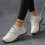 Breathable Knit Low Top Sneakers White Size 38 8