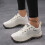 Breathable Knit Low Top Sneakers White Size 38 5