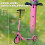 AIYAPLAY Kids Scooter, Foldable Kick Scooter w/ Adjustable Handlebar, Pink 8