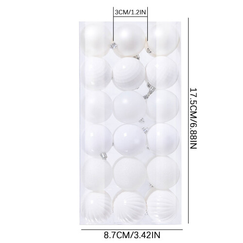 Christmas Balls Silver Shatterproof Plastic 36 pcs 2
