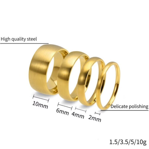 Stainless Steel Arc Ring Gold Size 9 1