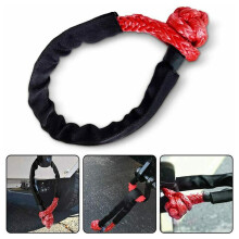 4X Sangle de RécupéRation de Remorquage SynthéTique pour Corde à Manille Souple Rouge 38 000 Lb WLL Pièces D'Auto Corde de Remorquage Fibre