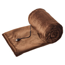USB Electric Blanket Brown 100x80cm Cordless Heated Washable