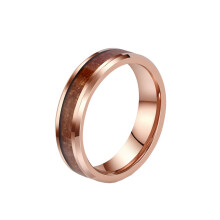 Unisex Tungsten Wedding Ring with Wood Grain Inlay 6mm Rose